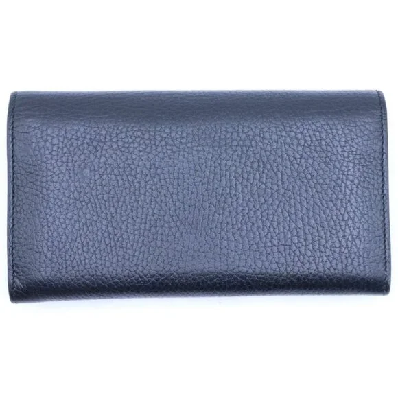 Gucci Interlocking Wallet Card Case Black Leather Gold - Picture 2 of 6
